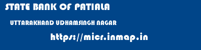 STATE BANK OF PATIALA  UTTARAKHAND UDHAMSINGH NAGAR    micr code